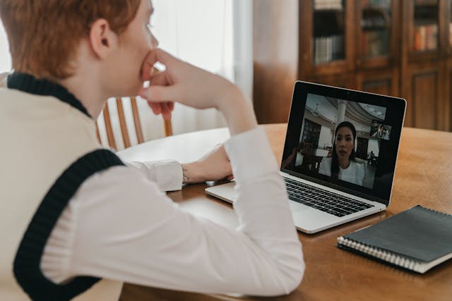 Person on a video call